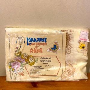 Lorraine Home Fashions of China Embroidered Tailored Panel Burnout 65" x 84"